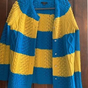 J Crew striped cardigan